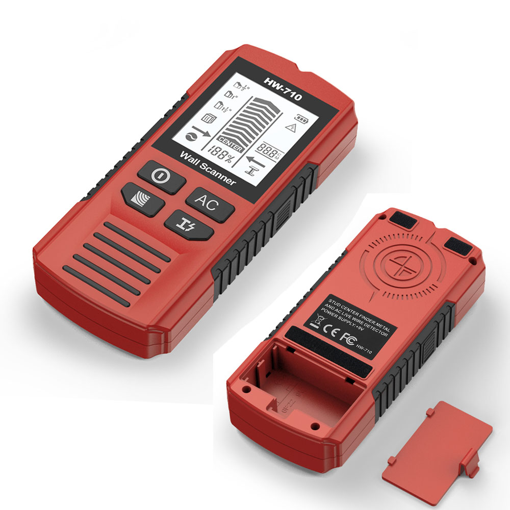 Stud Detector With Metal Ac Wire - Wand-Metalldetektor 6-in-1 mit LCD-Display, elektrischer Wandscanner-Sensor,