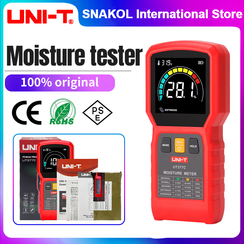 Moisture Meter Wall Wood - UNI-T UT377C Stiftloses Feuchtigkeitsmessgerät, 0~99,9% Digitales