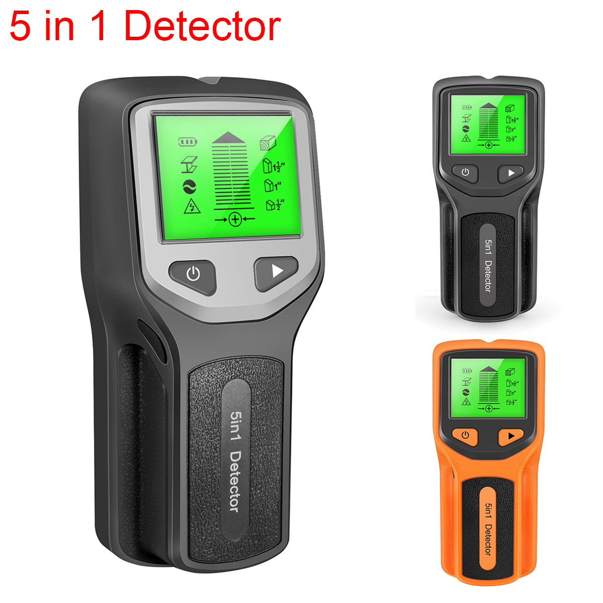 Stud Finder Wall Scanner 5 In 1 - 5-in-1-Metalldetektor, Wanddetektor, Wanddickenmessgerät, Hintergrundbeleuchtung, Wandbolzenfinder, elektronischer