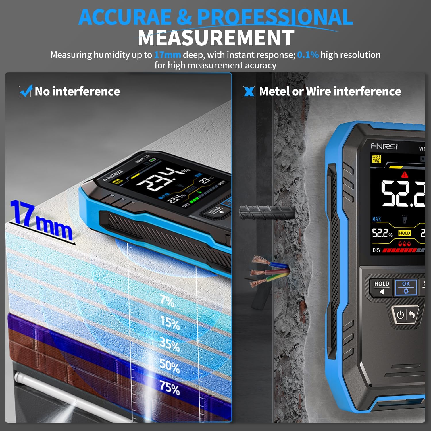 FNIRSI WMT-10 Stiftloses Holzf – Moisture Meter Wall Wood Bewertung und Preis